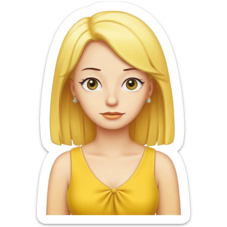 Simpson women with yellow hair and yellow dress sticker