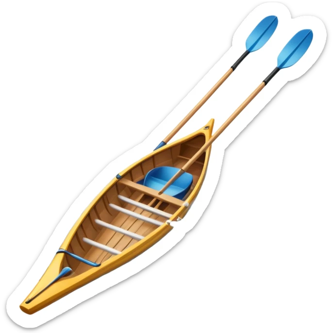 An icon showing a close-up of crossed oars, a sleek racing shell, and rippling water, symbolizing rowing. The design includes droplets in motion and a streamlined boat tip cutting through waves. Transparent background emphasizes strength, precision, and the spirit of competitive rowing sticker