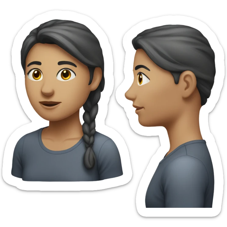 A head and shoulders shot of a 32 year old not specified woman, with not specified not specified hair,   with not specified eyes wearing a t-shirt. sticker