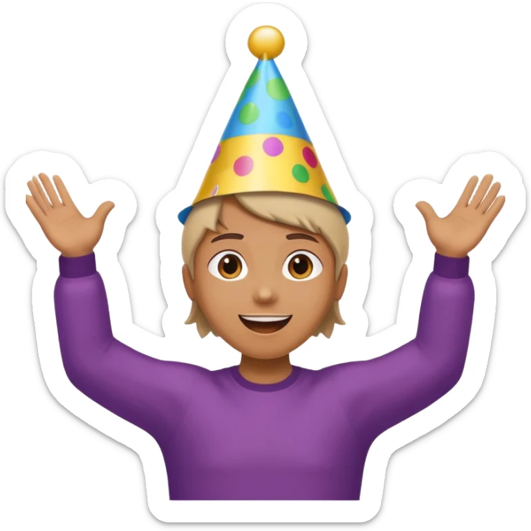 A person with the arms opened like the celebration of bellingham sticker