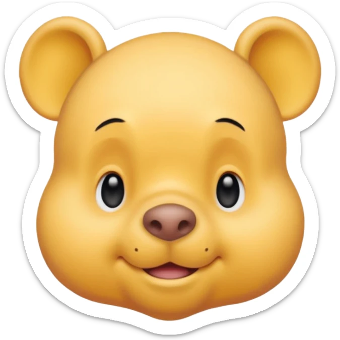 winee the pooh with yellow pastel skin cute and with no body no shirt only the head sticker