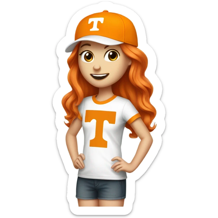 Tennessee Vols fan who is a white girl with red hair  sticker