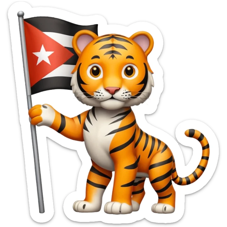 Quiero un tigre mezclado con la bandera cubana. Porque no apodan el tiger y soy de cuba sticker