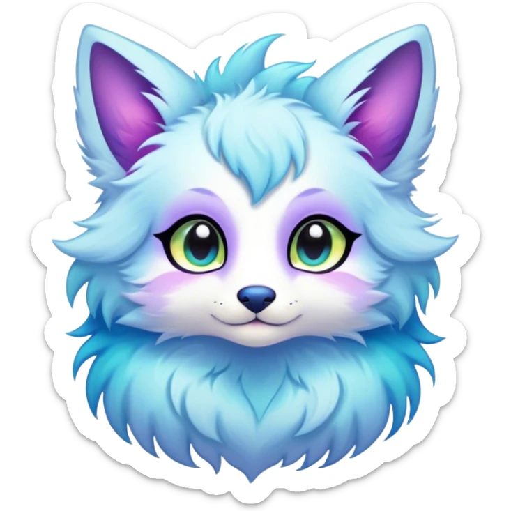 Kawaii bright fantasy ethereal anthro fursona animal sticker