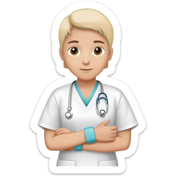 patient in a hospital gown with a medical wristband sticker