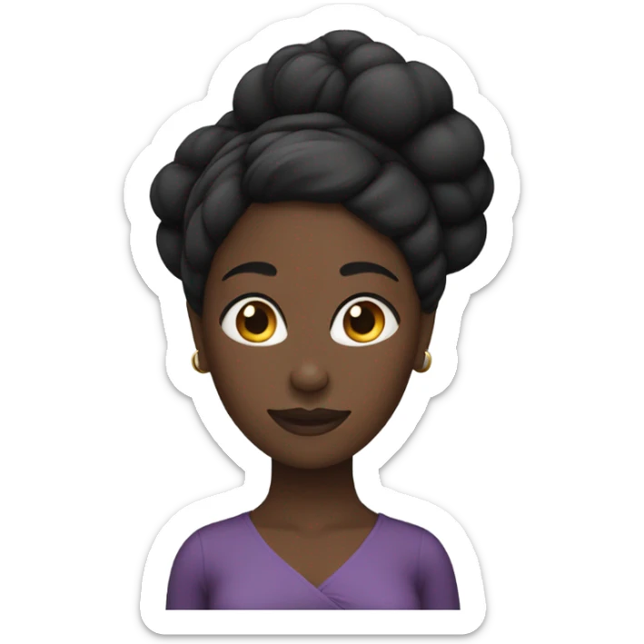 Dark skin black  woman with twist bun good morning sticker