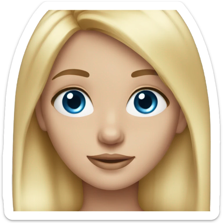 A girl with long blonde hair blue eyes and long eyelashes  sticker