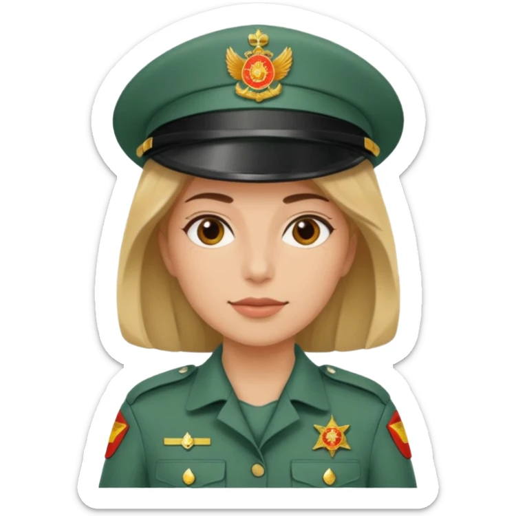 Crea un avatar de una guardia civil de españa mujer  y del area de seguridad vial/trafico sticker