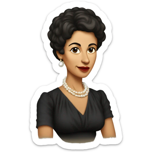 Lola Rodríguez de Tió was the first Puerto Rican-born woman poet to establish herself a reputation as a great poet throughout all of Latin America. short hair. pearls. sticker
