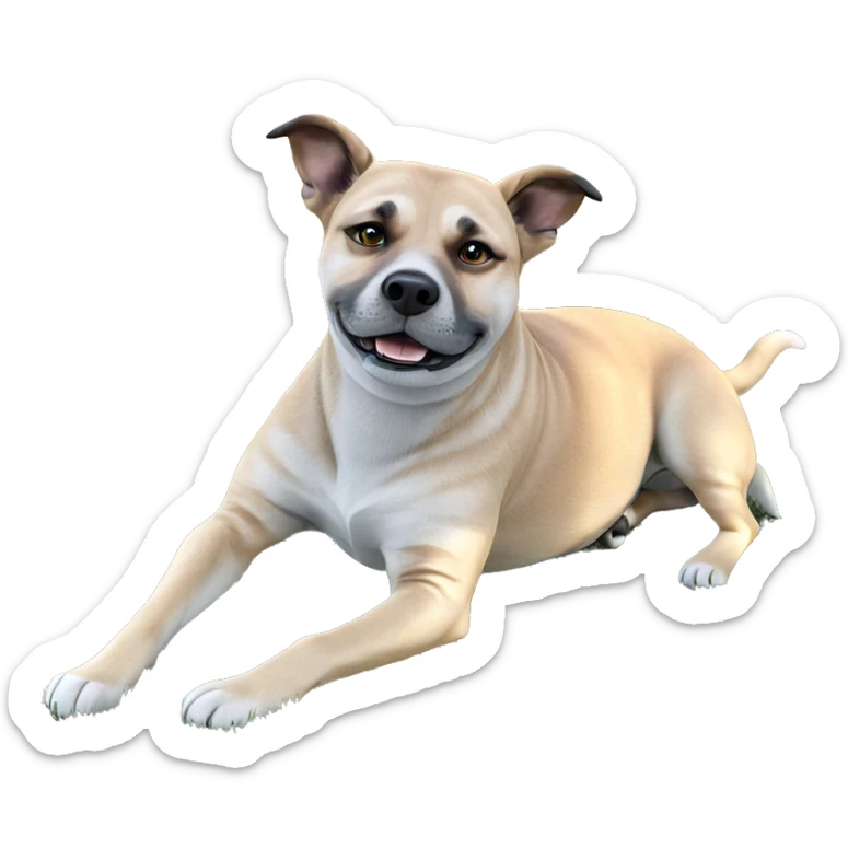 realistic dog on grass sticker