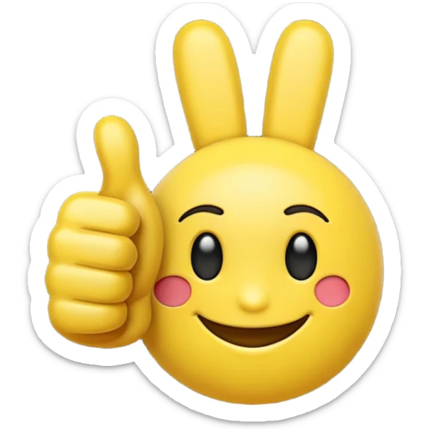 the emoji thumbs up's outline traced with an emoji thumbs up sticker
