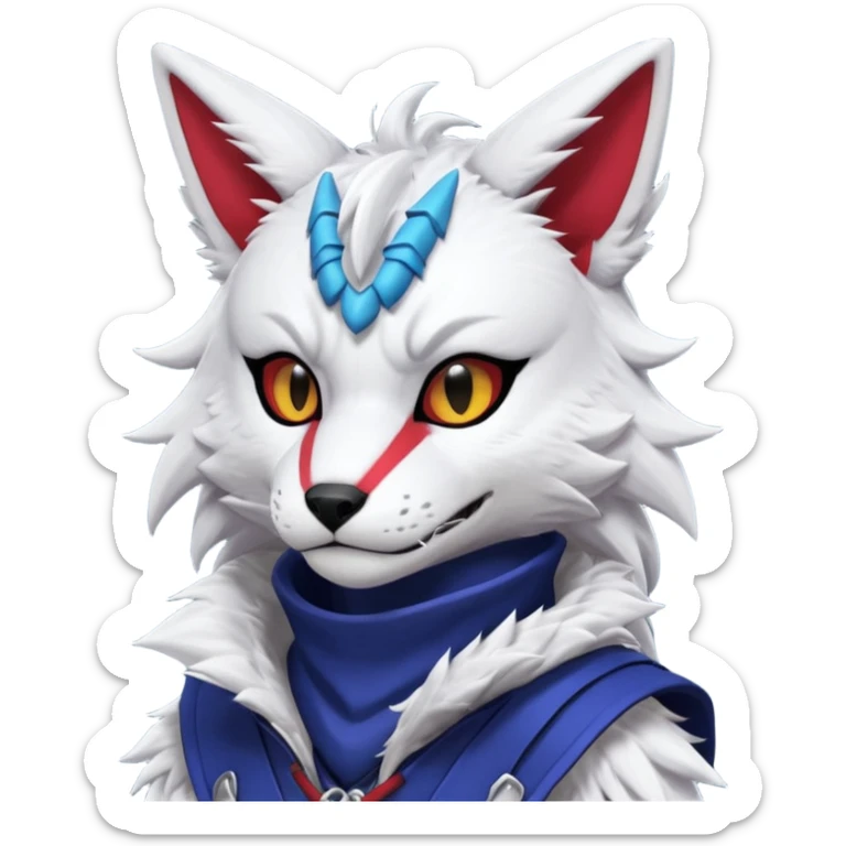 Cool cute badass Kemonomimi Nekomimi Japanese Anime Kemono Furry Style Vernid-Protogen-Sergal-Fursuit-furry-fursona sticker