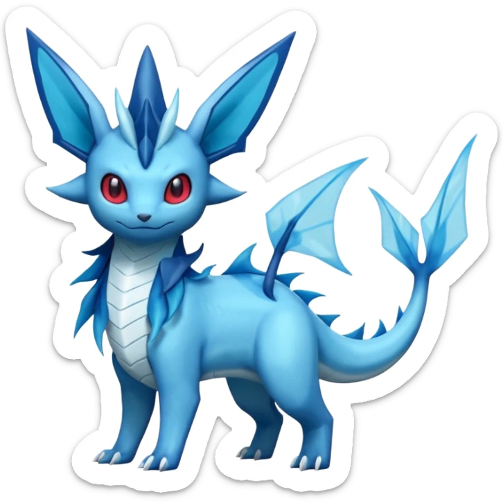 Salandit-Glaceon-Vaporeon-Salamence-hybrid-fusion (full body) sticker