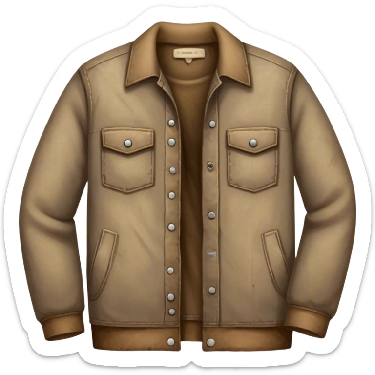 Dirty and worn-out clothes with visible stains, dust, and wrinkles. The fabric looks old and slightly torn, giving a rugged and unkempt appearance sticker