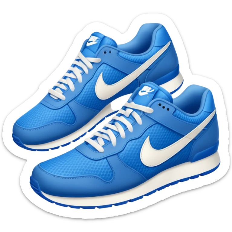 blue Nike sneakers, athletic shoes, sporty footwear sticker