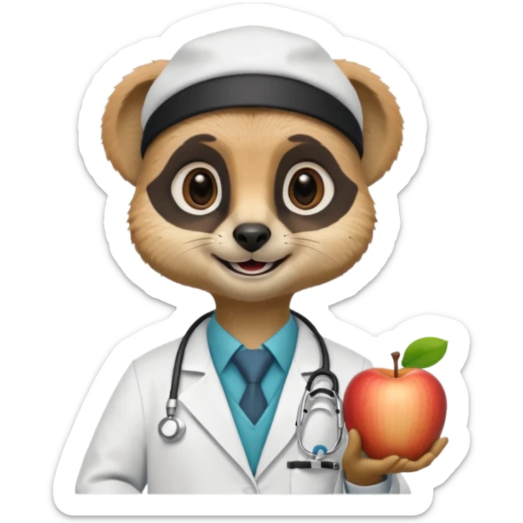 un suricate médecin très très heureux (reproduire les memoji d'apple) sticker