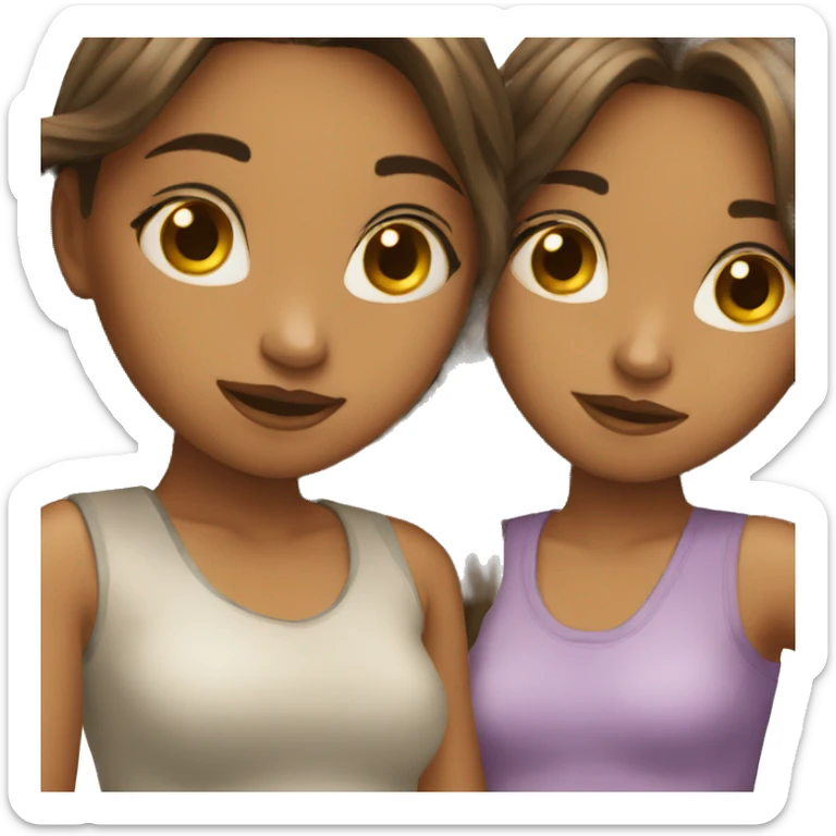 two girls sticker