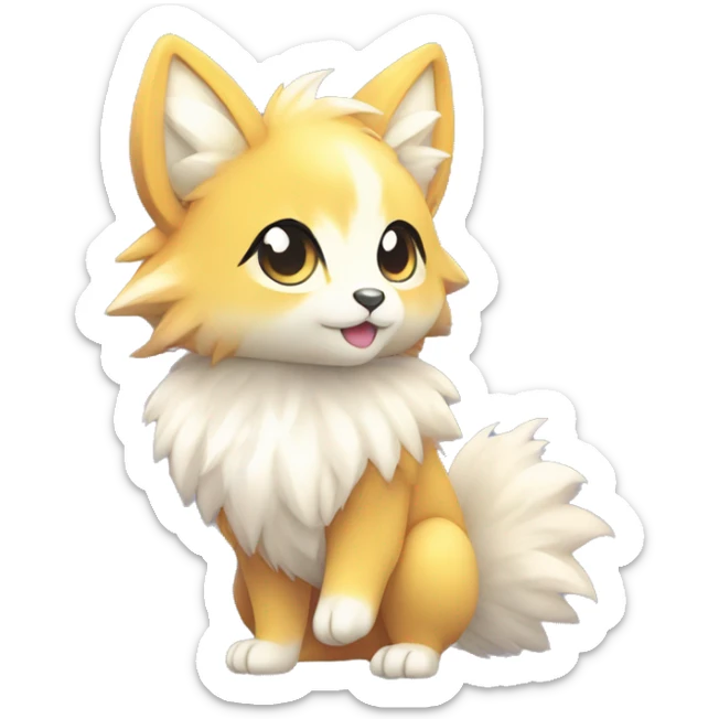  High quality detailed Cute Cool Kawaii stylish Pretty Chibi Fur-Sona Shiny Colorful Sparkly Fakemon Full Body sticker