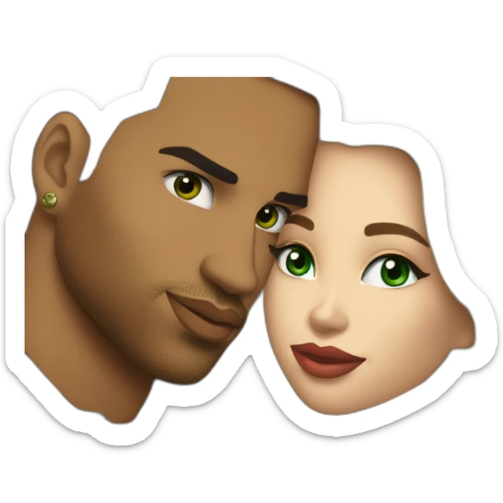 kiss-kiss romeo santos and girl green eyes and very long dark blond hair sticker