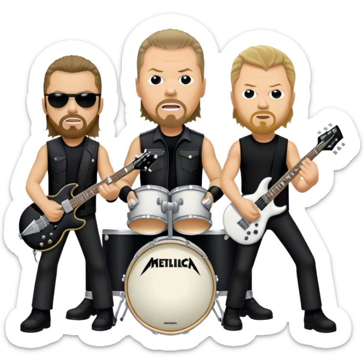Metallica band/ James Hetfield, Kirk Hammet, Lars Ulrich, Rob Trujilho sticker