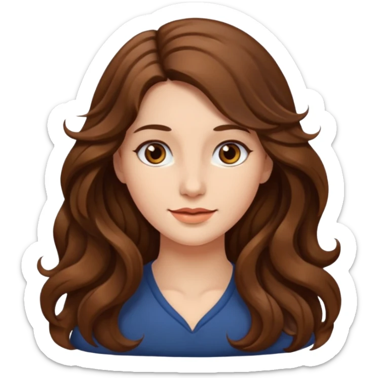 Portrait of woman with long wavy hair sticker