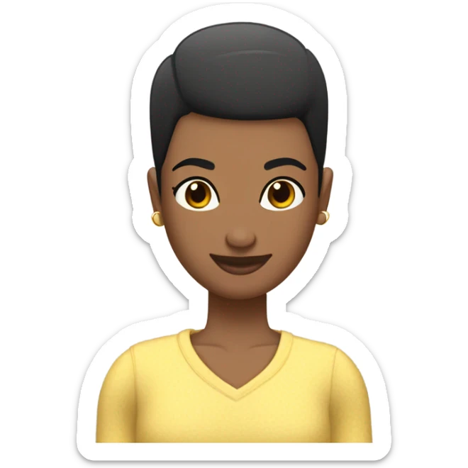 Chico de tez negra con corte de pelo buzz cut y su novia de tez morena sticker