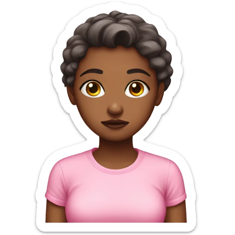 Girl sad clean girl wear pink shirt  sticker