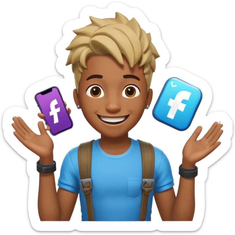 black boy with twists holding in his laugh with Fortnite as the background sticker