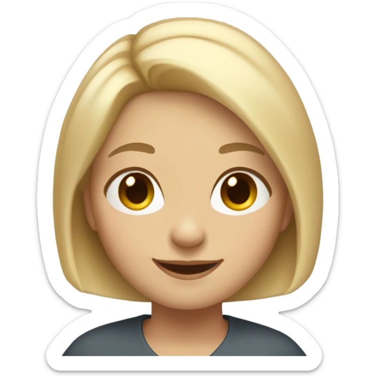 Blonde girl with Bob hairCut Blue Iced Smiling Nordic ￼ sticker