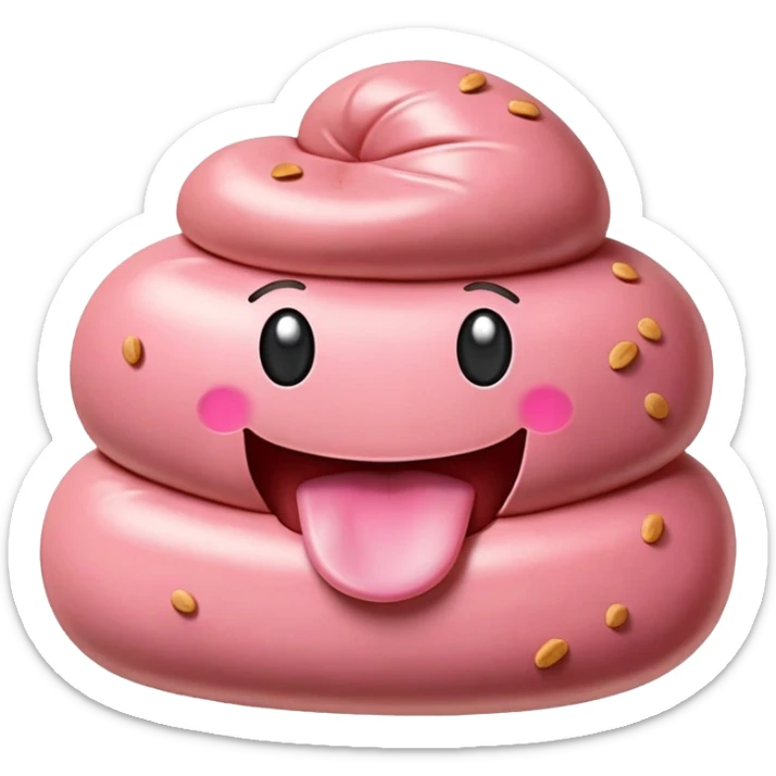 kawaii poop EMOJI made of SPAM MEAT sticker