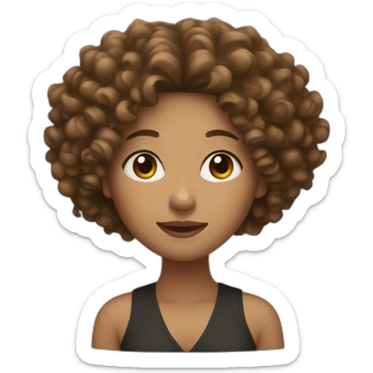women with curly hair sticker