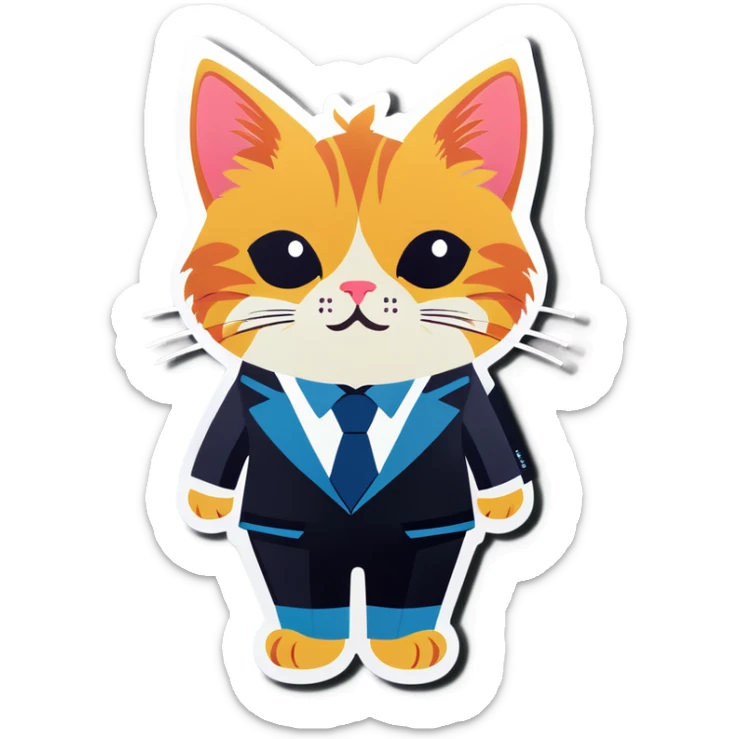 Cat with suit on  sticker