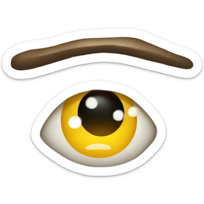 Big glossy eyed yellpw emoji frowning sad face with tear sticker