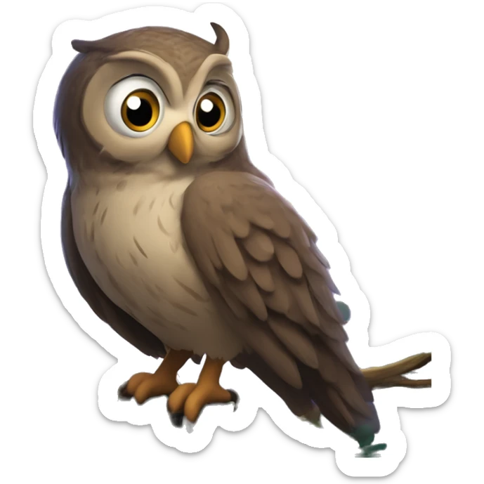  a l a wise old owl who helps Benny by showing him the beauty of a moonlit forest. Include emojis to represent the rabbit 🐰, the owl 🦉, the moon 🌕, and the forest 🌳. The story should emphasize friendship and overcoming fear  sticker