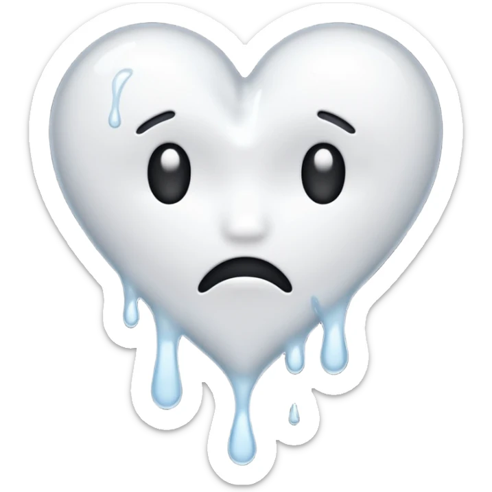 The heatbroken emoji in white with sticky white liquid Ozzing out of it with no face sticker