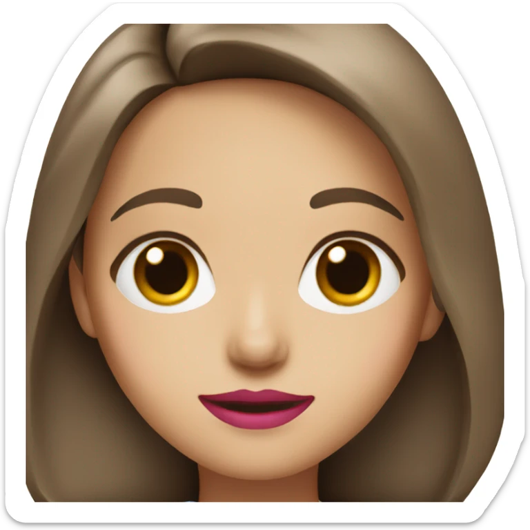 Girl doctor with brown hair and eyes and pink lipstick sticker