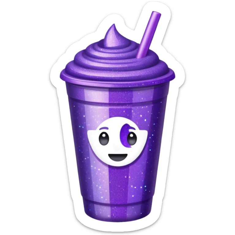 glitter purple cup sticker