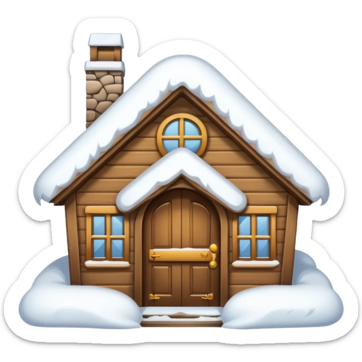 i want a house fully covered with heavy snow, not able to get out emoji. even not able to open door conditio sticker