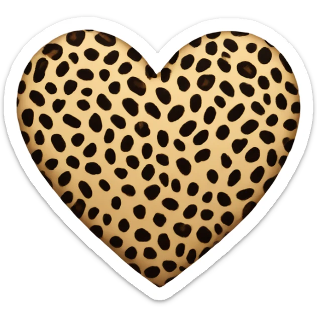 leopard print heart sticker