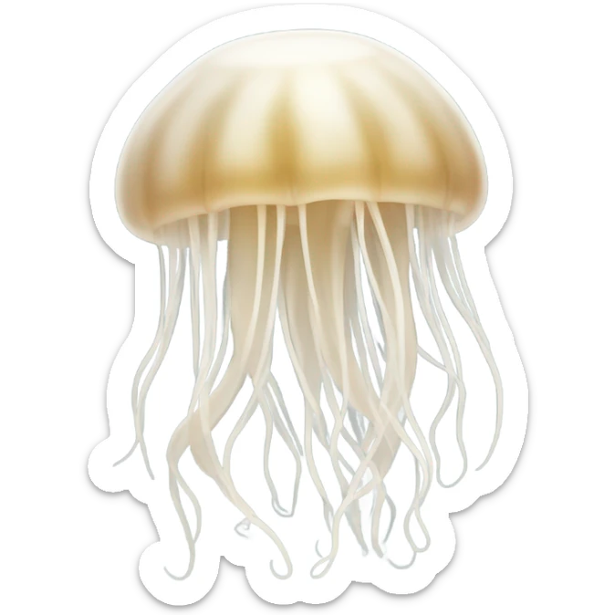 Withe beige Jellyfish sticker