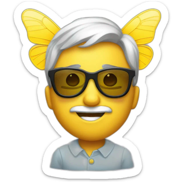 Emojis d une personne en costume avce noeud papillon et lunette de soleil sticker