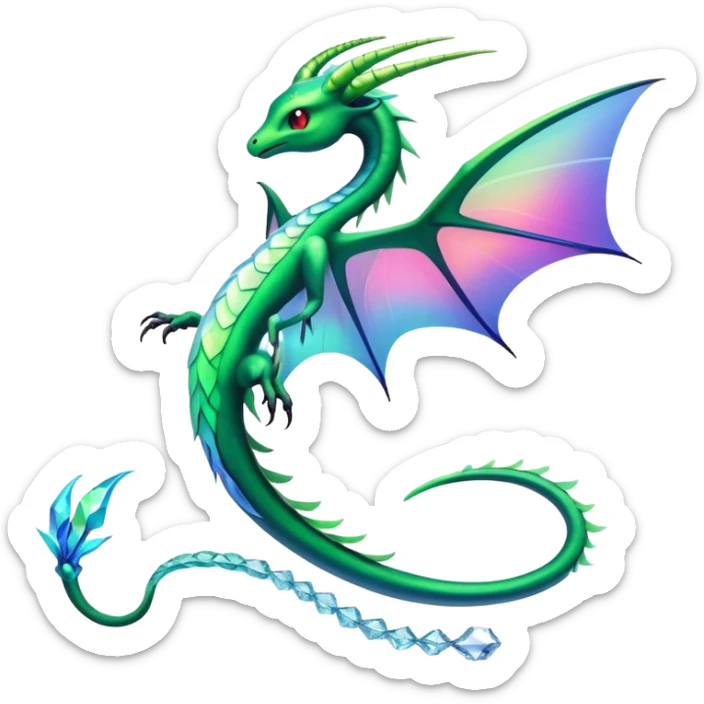 Colorful Neon Gothic Edgy Tropical Flygon-Aurorus-Amaura-Hybrid-Creature sticker