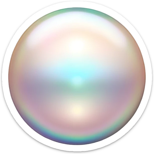 Luminous pearl gemstone with mother-of-pearl iridescence sticker