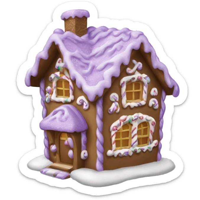 lilac gingerbread house sticker