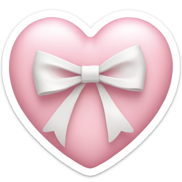 Pastel pink heart with white bow sticker