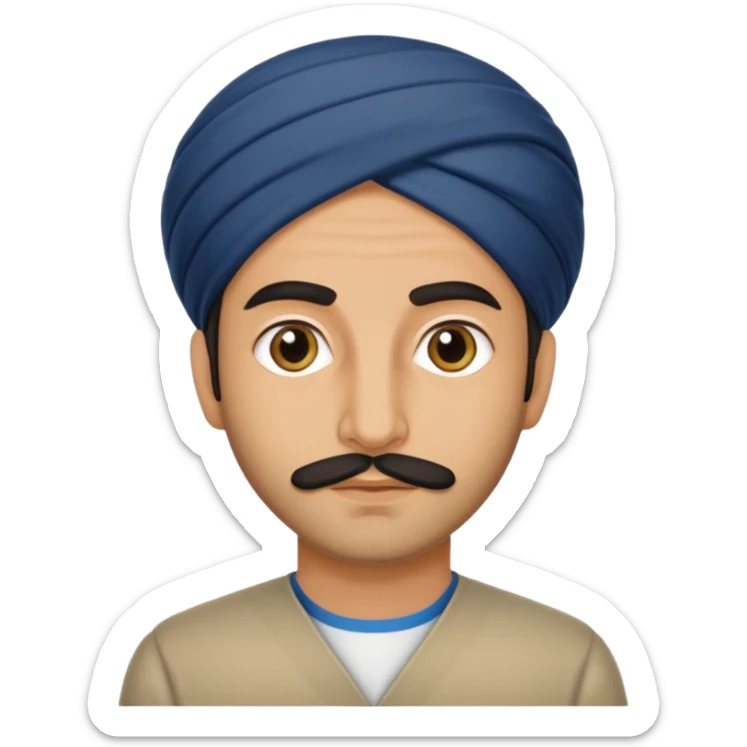 Portrait of a male Iranian civilian with a neutral expression 1980 sticker