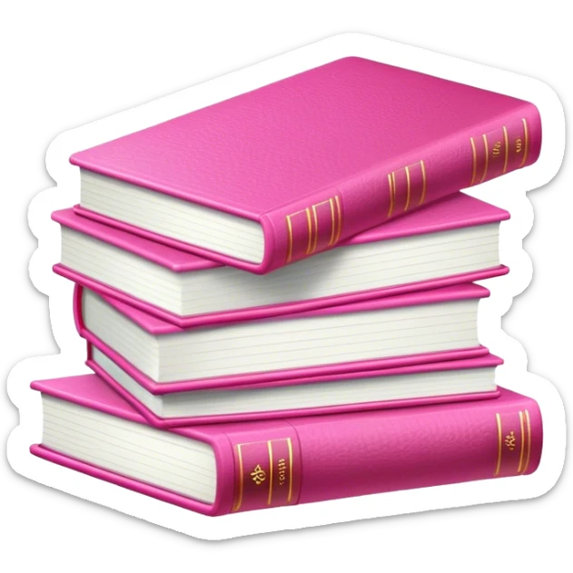 Pink books sticker