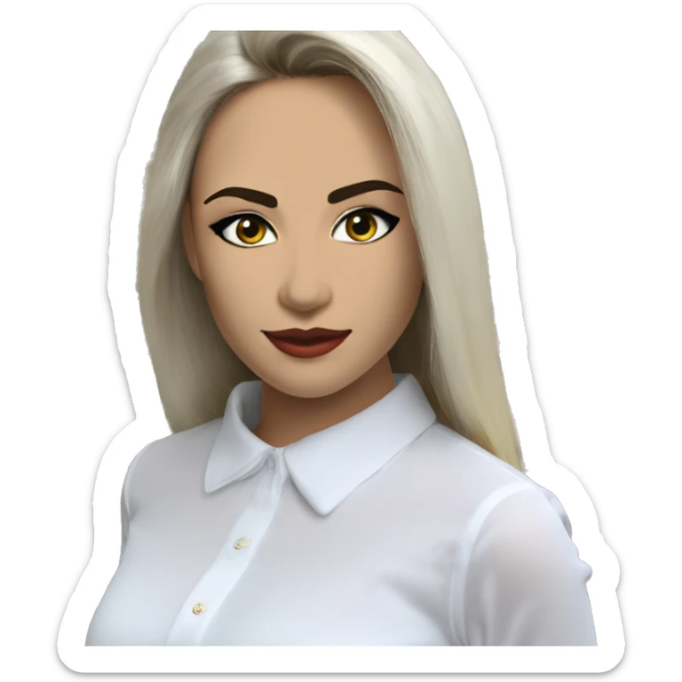 blusa de manga sisa hasta el homblio cuello bandeja para mujer color blanco sticker