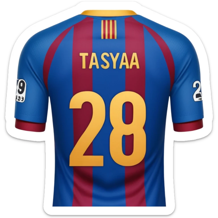 buat costum seperti diatas buat mirip hanya pakaian saja tidak pakai orang dan dari belakang barcelona nama punggung tasya dan nomor punggung 29 menghadap belakang custom belakangnya baju belakangnya tidak pakai orang hanya bajunya saja baju belakangnya tidak pakai orang hanya bajunya saja sticker
