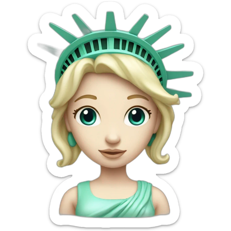 cute pale skin girl statue of liberty sticker